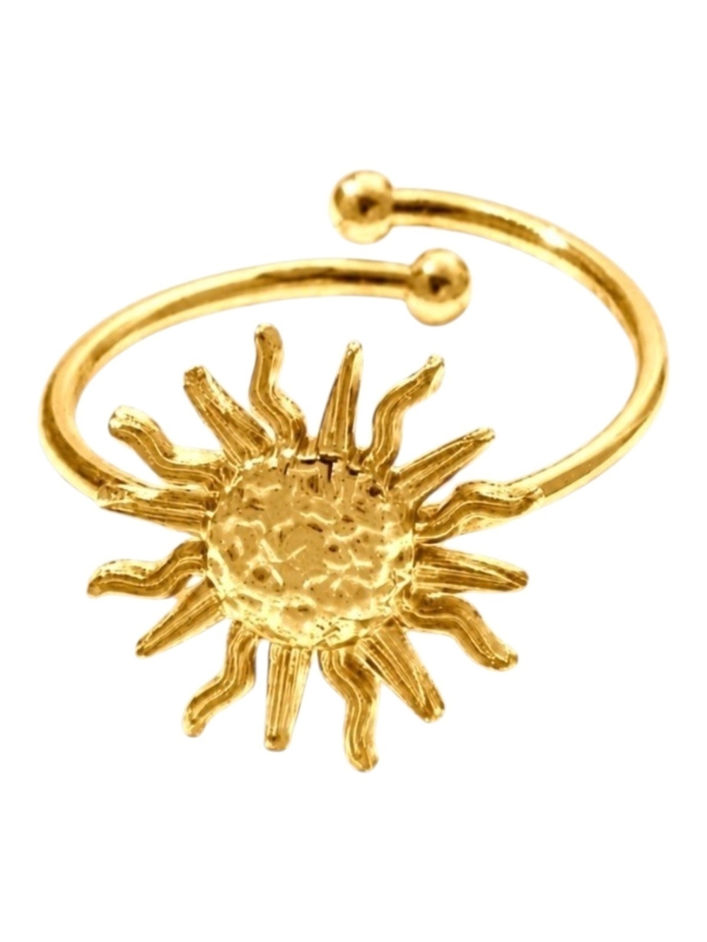 Gold Sunburst Adjustable Ring